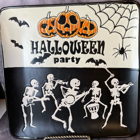 Halloween Party Skeleton Music Band Salad Plate Guitar Banjo Trumpet Violin - Picture 7 of 11